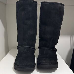 UGG Black Tall Suede Winter Boots